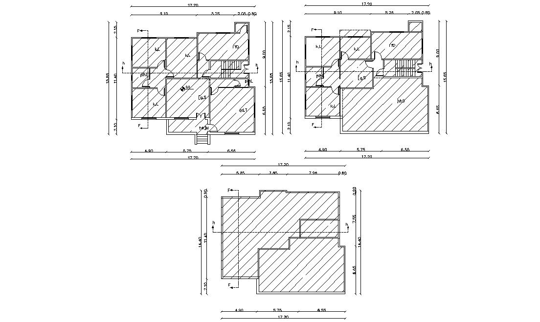 Modern Architectural Bungalow Design With Terrace Floor DWG File