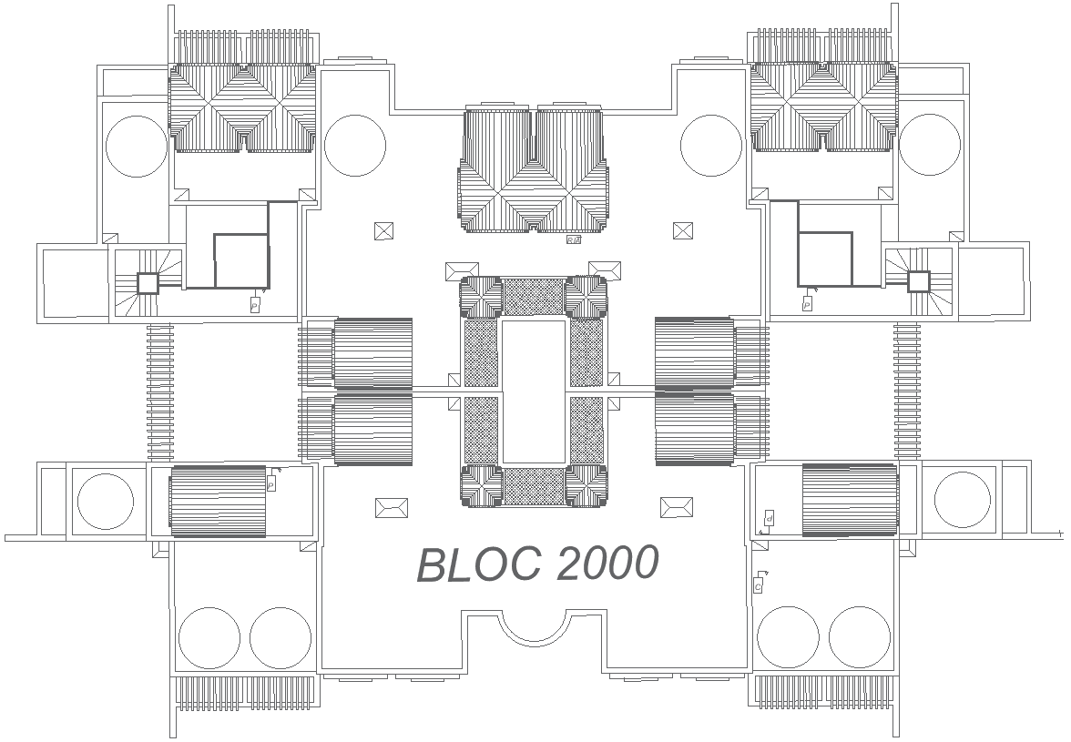 Modern Building Layout Details Architectural Plan AutoCAD DWG File