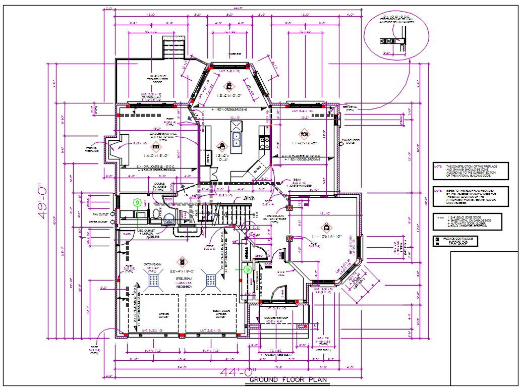 Modern House Floor Plan With Dimensions AutoCAD File