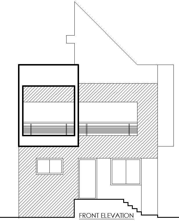 Modern Front Elevation Design for House in AutoCAD DWG File