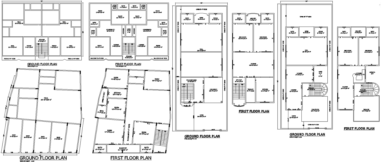 Modern House and Shop Layout Details AutoCAD Blocks DWG Download