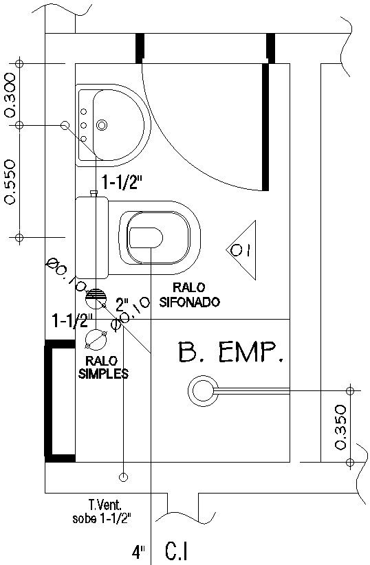 Modern bathroom design AutoCAD file, cad drawing, dwg format.