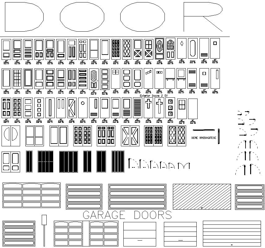Modern door cad blocks