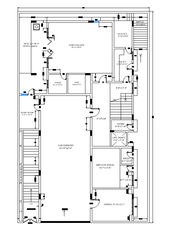 Modern house cad drawing is given in this cad file. Download this 2d cad file now.