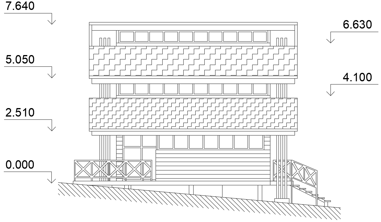 Modern house design cad drawing is given in this cad file. Download this 2d auto cad file now.