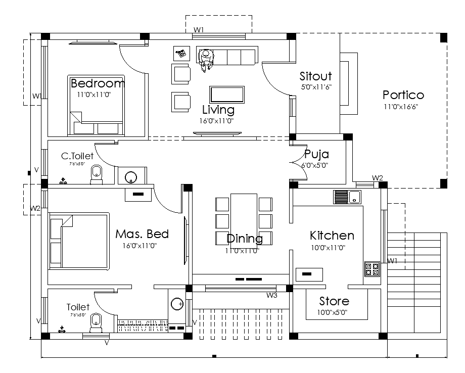 Modern house design cad drawing is given in this cad file. Download this beautiful 2d cad file.