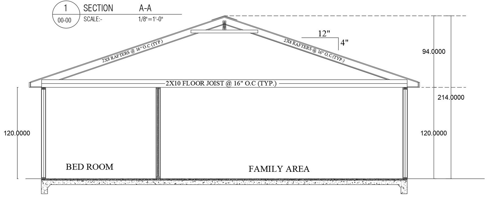 Modern house section detail cad drawing is given in this cad file. Download this 2d cad file now.
