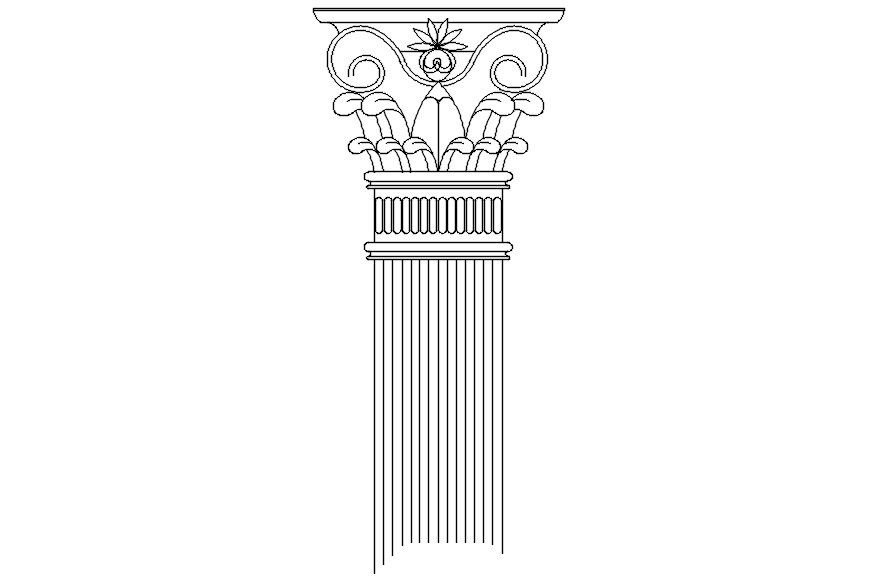 Modern pillar design in AutoCAD 2D drawing, dwg file, CAD file