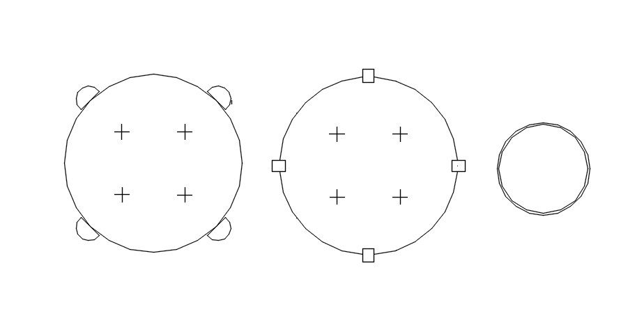 Modern stool 2d drawing in AutoCAD, dwg file.