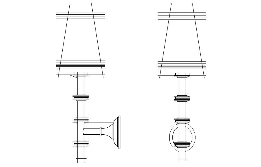 Modern table lamp design in AutoCAD 2D drawing, dwg file, CAD file