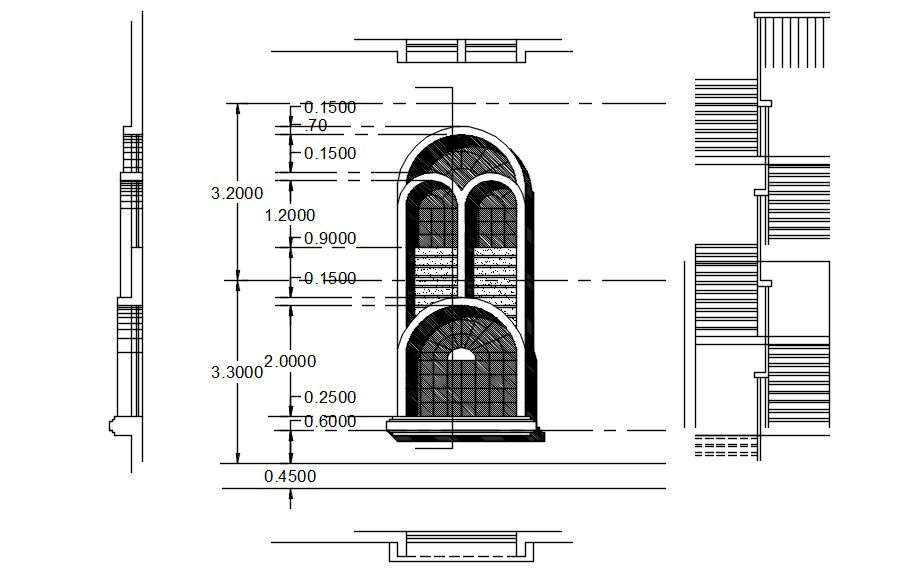 Modern window design in detail AutoCAD drawing, dwg file, CAD file