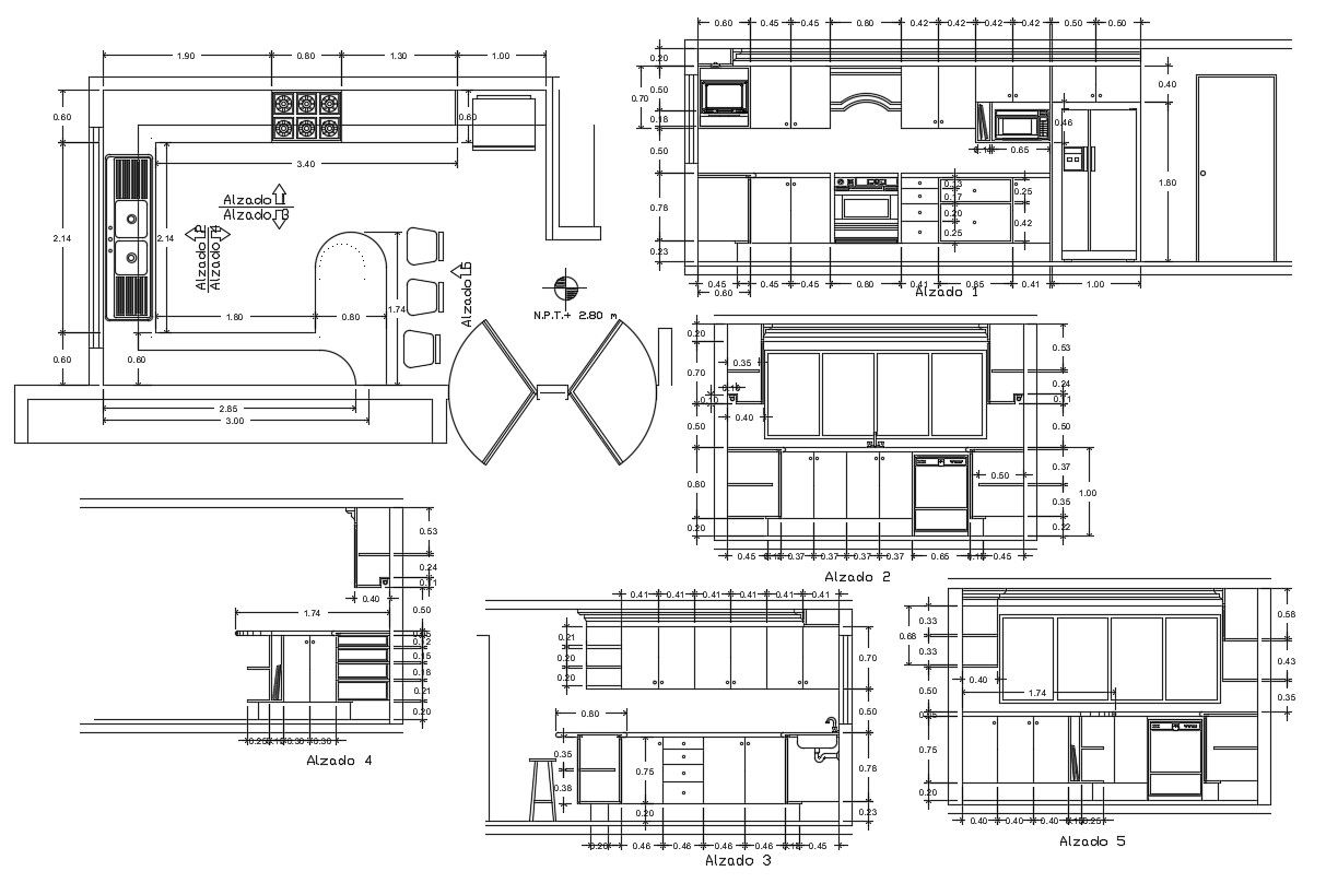Modular Kitchen AutoCAD Drawing