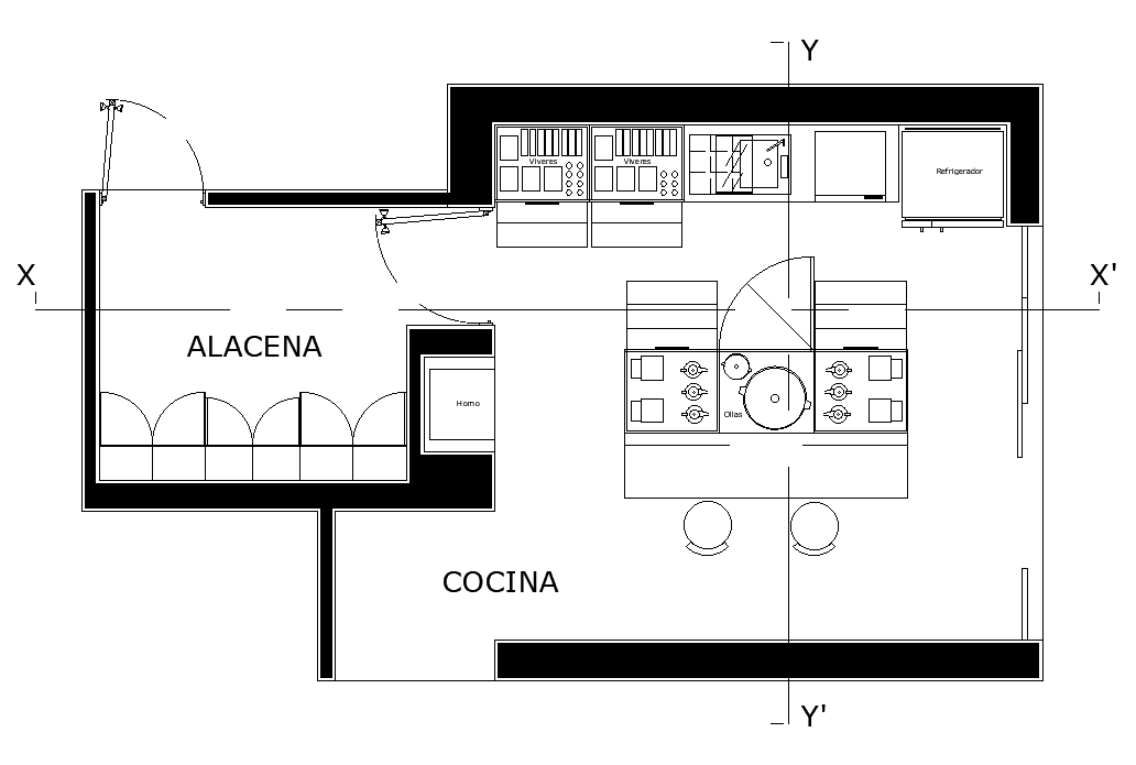 Modular Kitchen Layout Plan Download DWG File