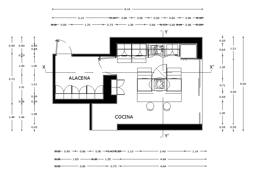 Modular Kitchen Plan CAD Drawing Download DWG File