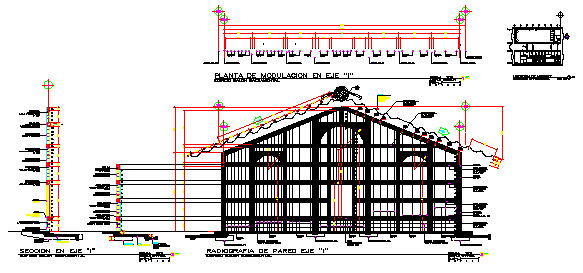 Modulation of wall design drawing with section design