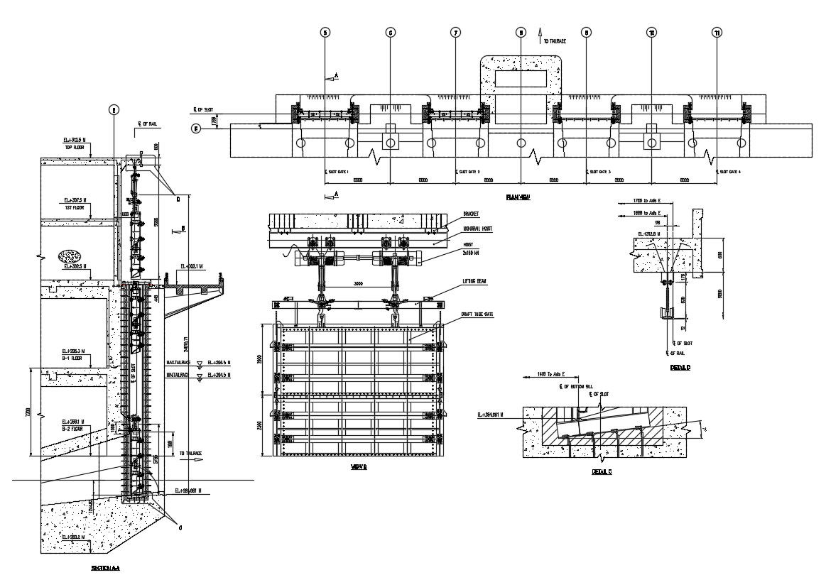 Monorail Hoist CAD Drawing for Industrial Lifting and Design Reference