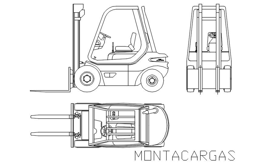 Montacargas Block detail in AutoCAD, dwg file.