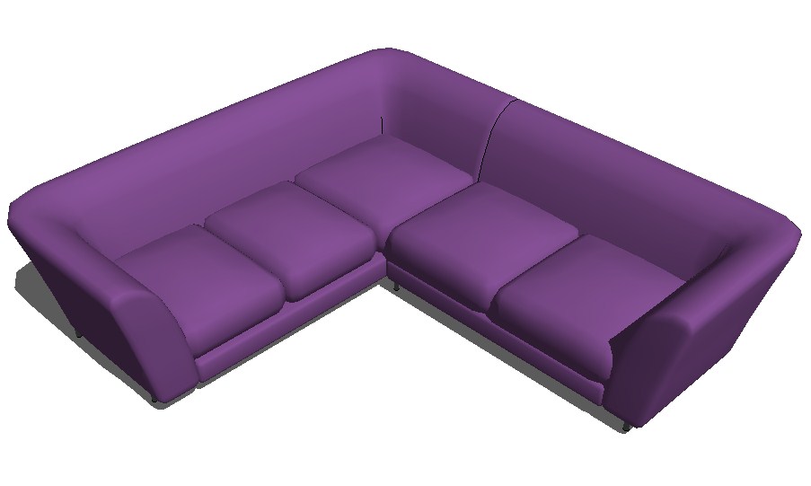 Mora v shape single sofa block 3d drawing details skp file