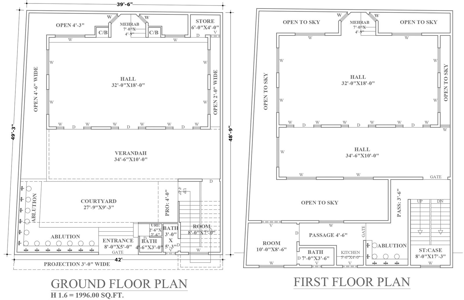 Mosque detailed design plan with mehrab design DWG AutoCAD drawing