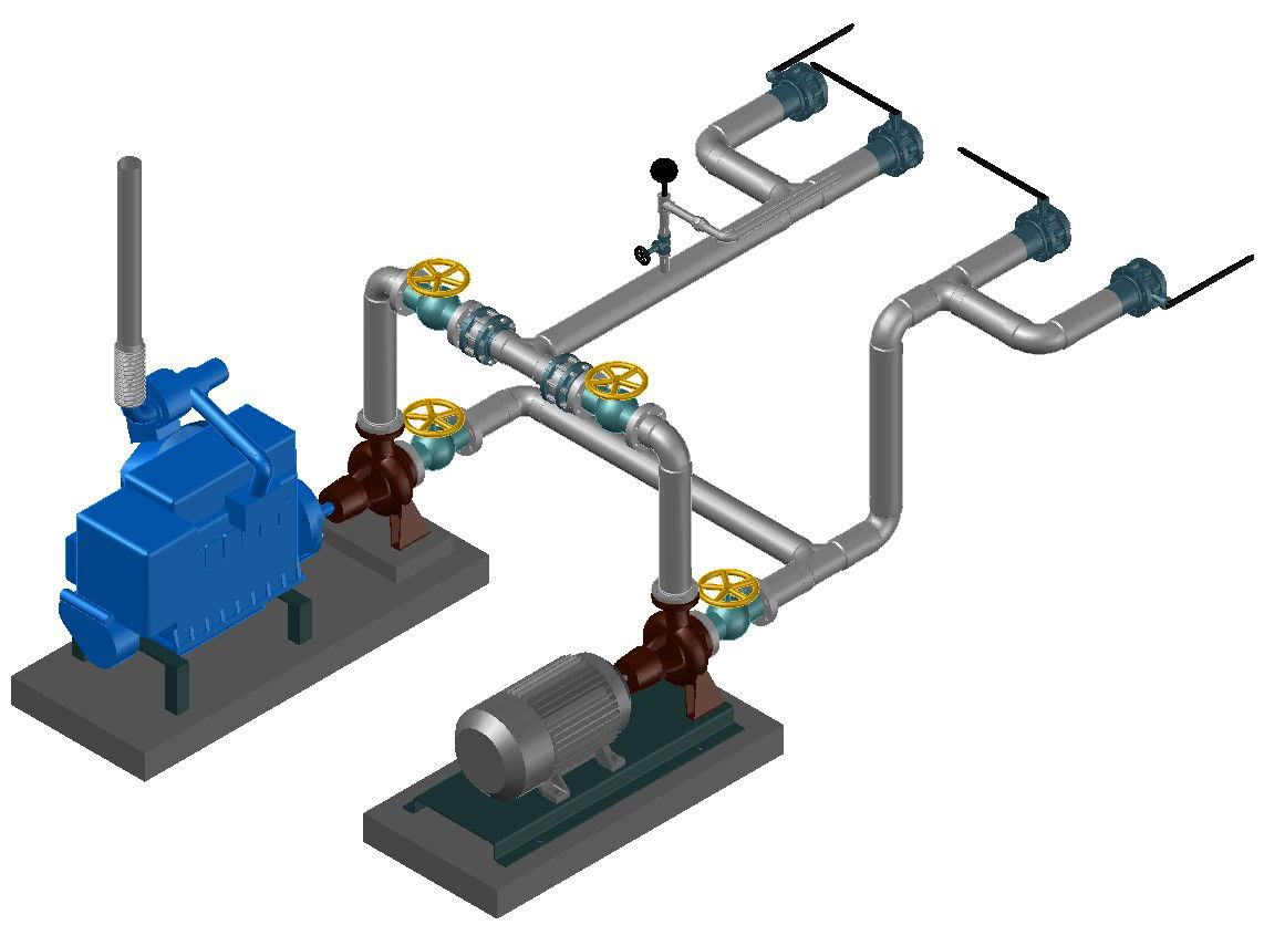 Motor Pump Connection 3d Model