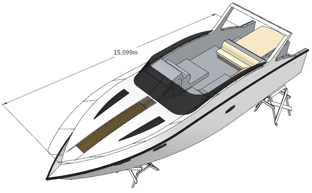 3D Motor Boat with Complete CAD Drawing Model design in DWG File