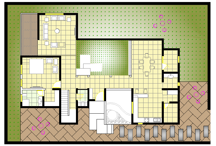Multi Family Housing Colony Design and Elevation dwg file