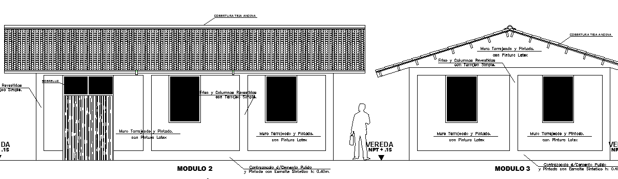 Multi Family Housing Project Elevation dwg file