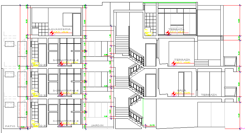 Multi-Family Housing Residency Architecture Design and Elevation dwg file