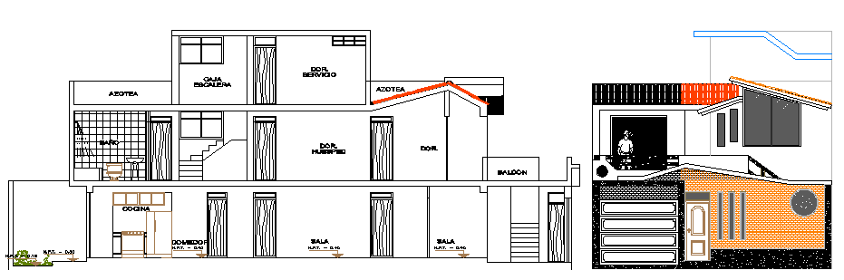 Multi-Family Housing Residency Design and Elevation Details dwg file