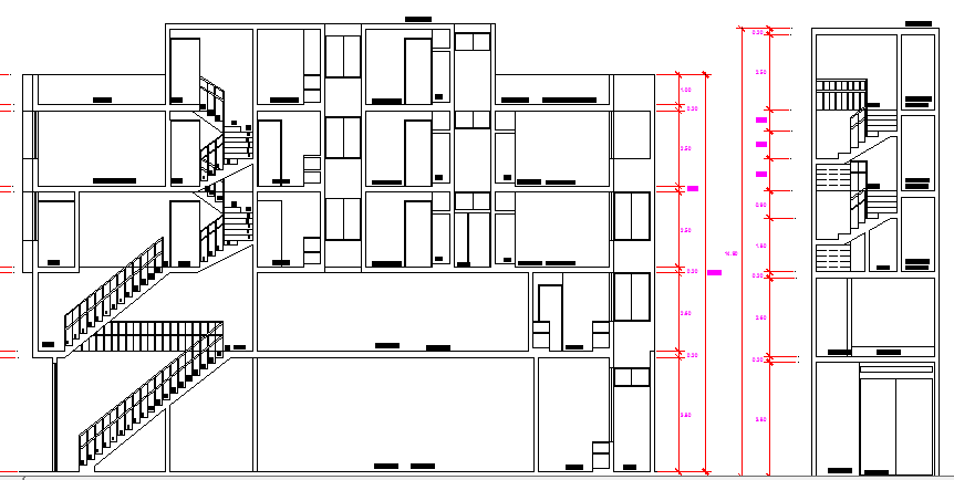 Multi-Family Residential Building Section Details dwg file