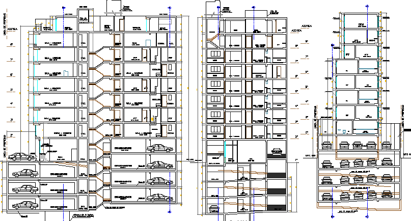 Multi-Family Residential Building Section Details dwg file