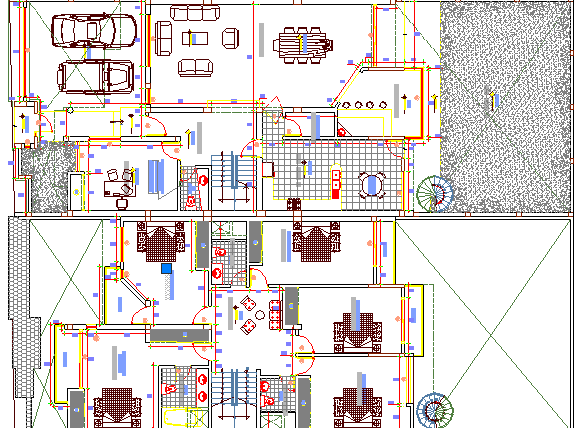 Multi-Flooring Bungalow Design and Structure Details dwg file
