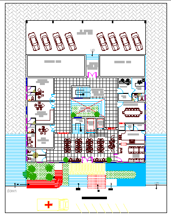 Multi-Flooring Hospital Architecture Project dwg file