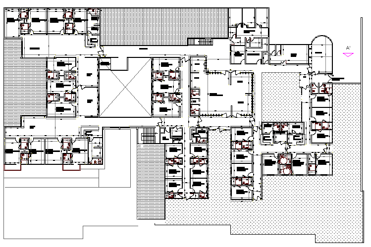 Multi Flooring Hospital Project Elevation Design dwg file