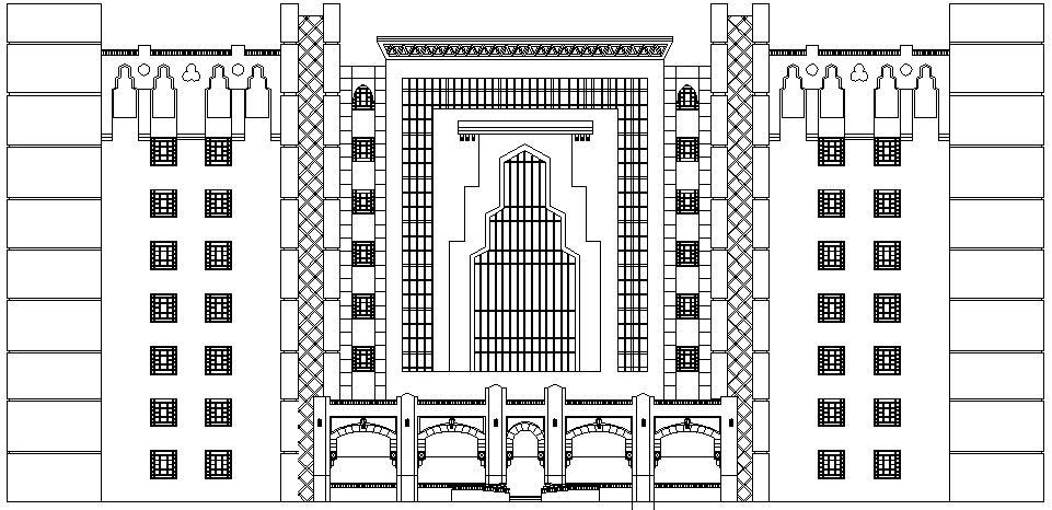 Multi Flooring Hospital with Section Plan and Elevation Plan dwg file