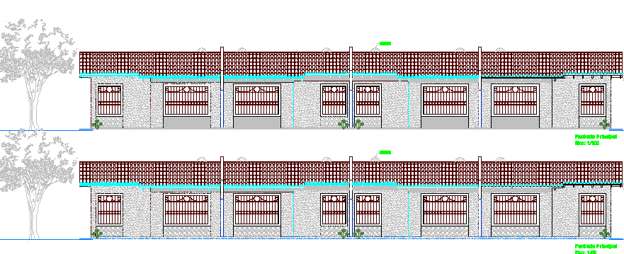 Multi-Flooring House Design and Elevation dwg file
