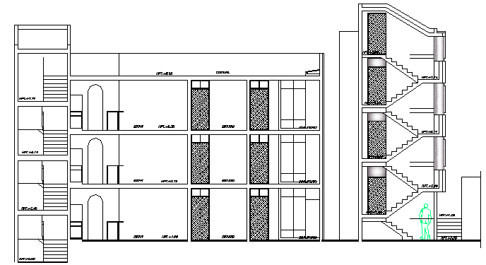 Multi-Flooring House Design and Elevation dwg file