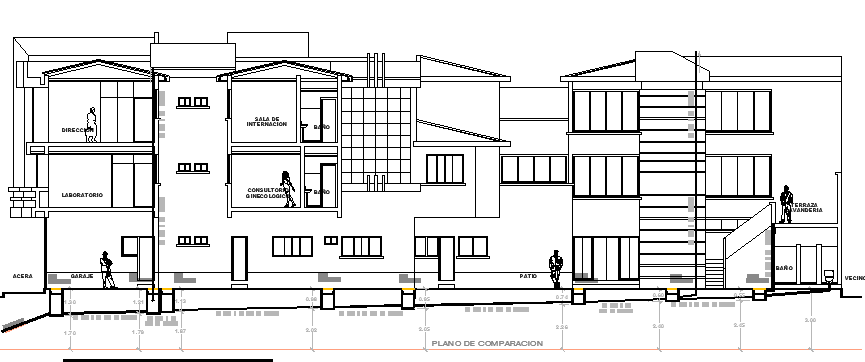 Multi-Flooring Private Hospital Section Plan Details dwg file