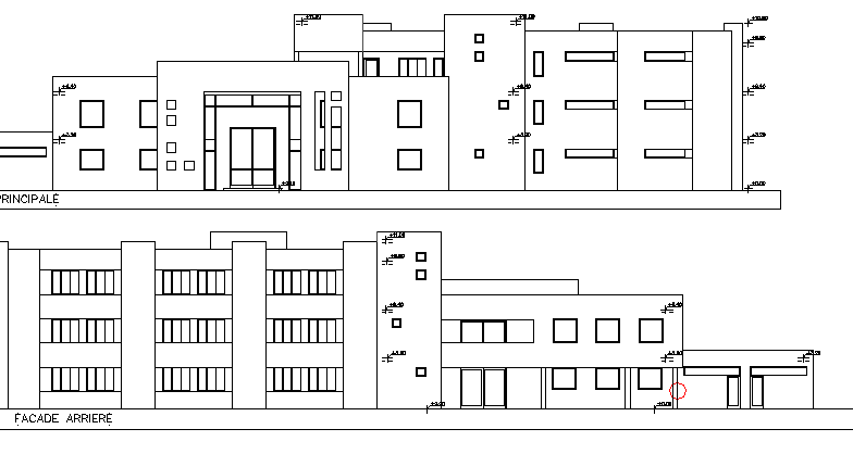 Multi-Flooring School Architecture Design and Elevation dwg file