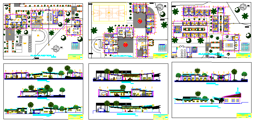 Multi-Flooring Shopping Mall Architecture Project dwg file