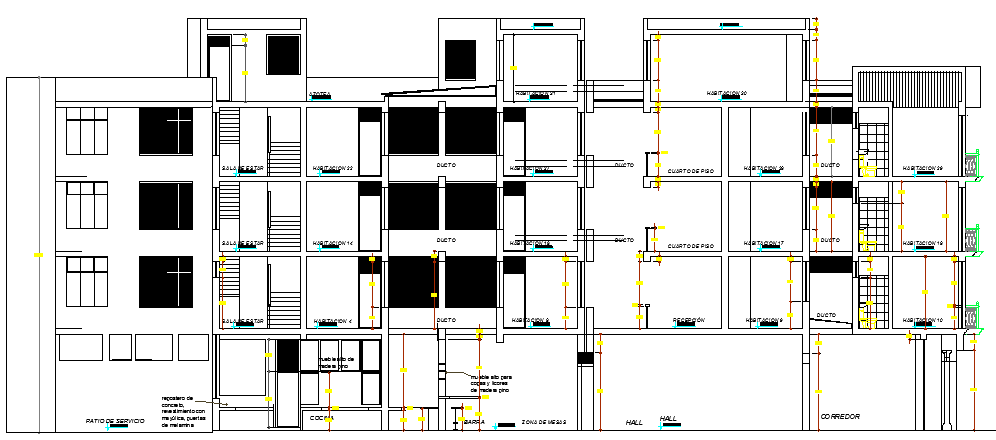 Multi Purpose Municipal Center Design and Elevation dwg file