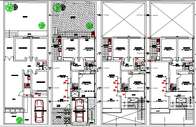 Multi-family apartment structural layout plan dwg file