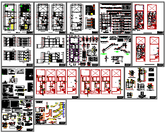Multi family apartment together design drawing