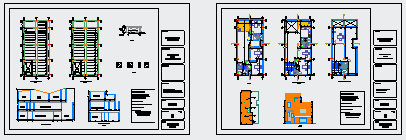 Multi family house with 3 flat levels design drawing