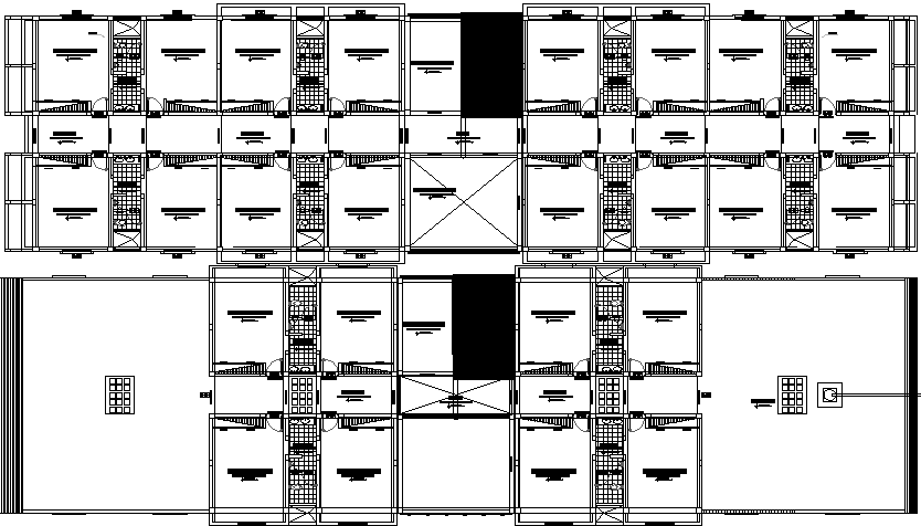 Multi-family residential building architecture layout plan details dwg file