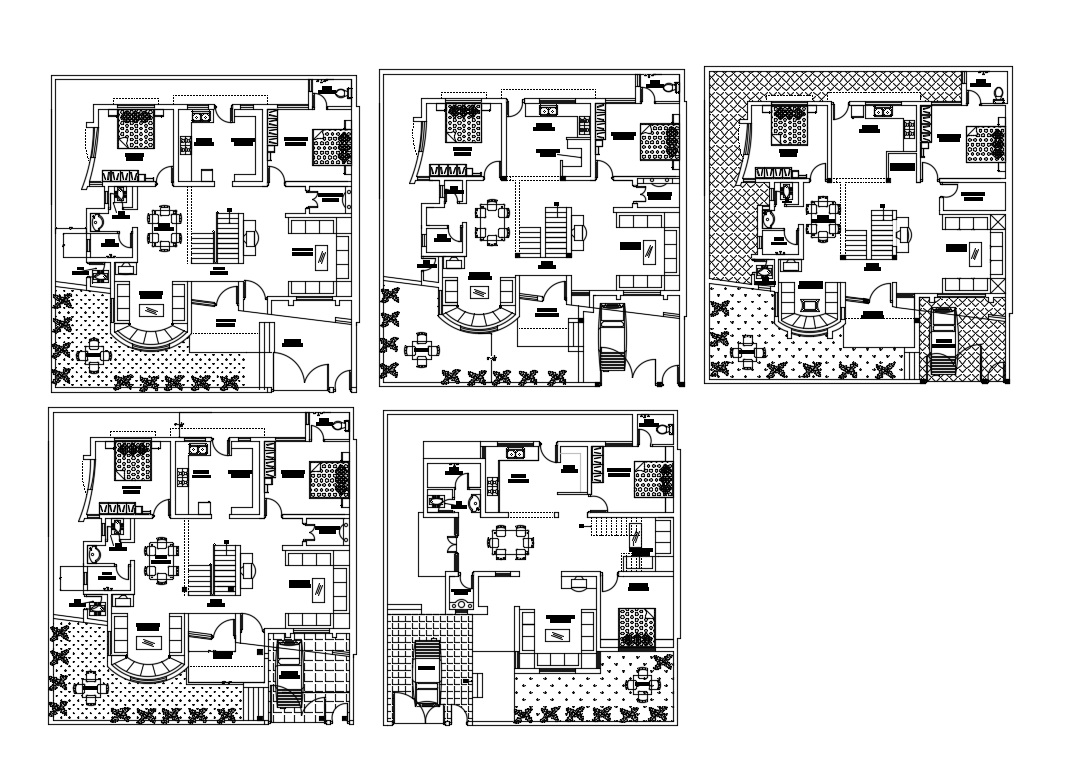 Multi-family residential building floors floor plan cad drawing details dwg file