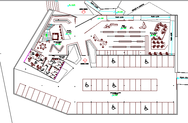 Multi-flooring corporate office architecture layout plan details dwg file