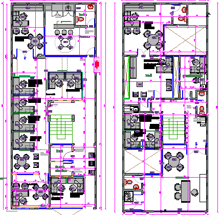 Multi-flooring corporate office structural layout dwg file