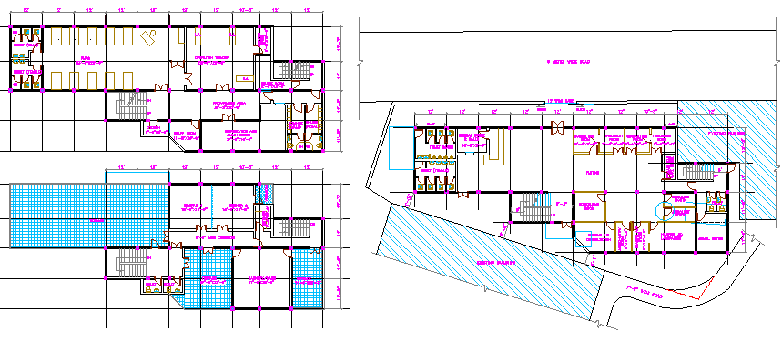 Multi-flooring hospital nepal floor plan details dwg file