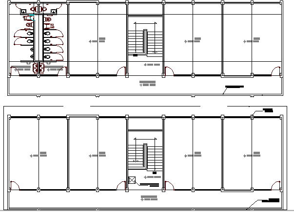 Multi-flooring school architecture layout plan dwg file